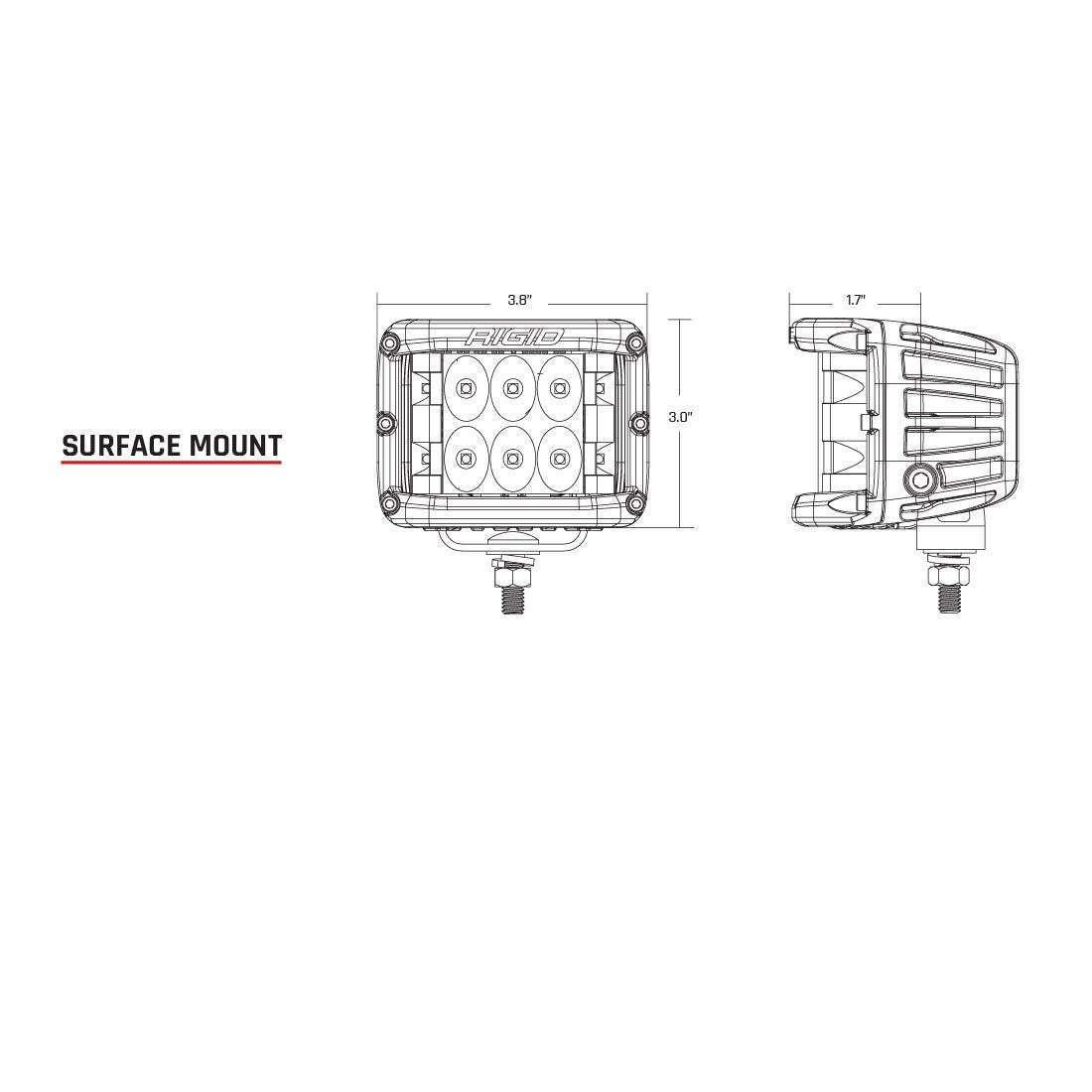 RIGID Industries - D-SS Spot Lens - Amber, 9-36V, IP68 — Quality Boat Parts