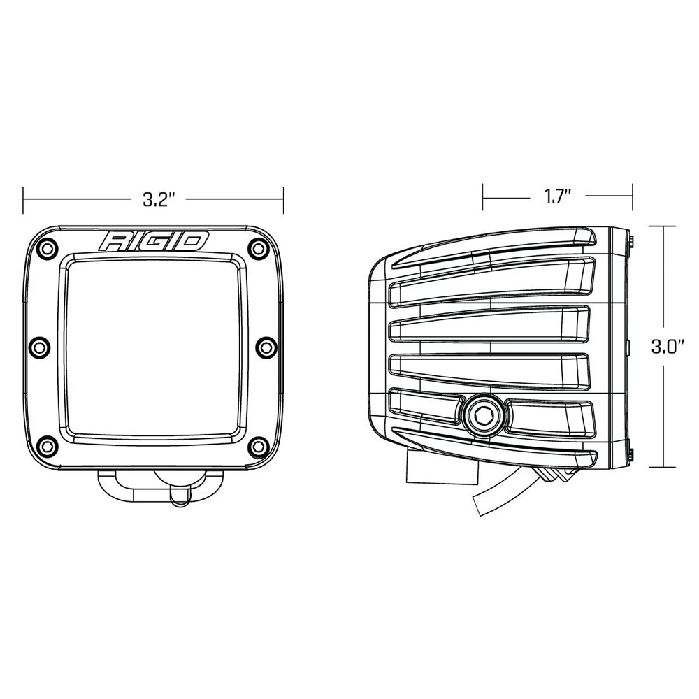 RIGID Industries - D-Series Spot w/ Amber Pro Lens - Pair — Quality Boat Parts