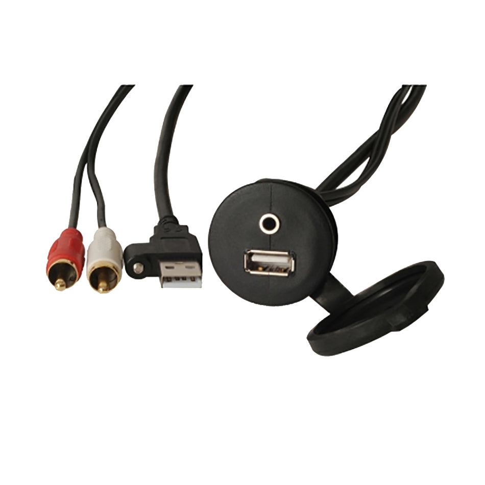 Fusion - MS-CBUUSB3.5 Panel Mount USB & 3.5mm Headphone Jack — Quality Boat Parts