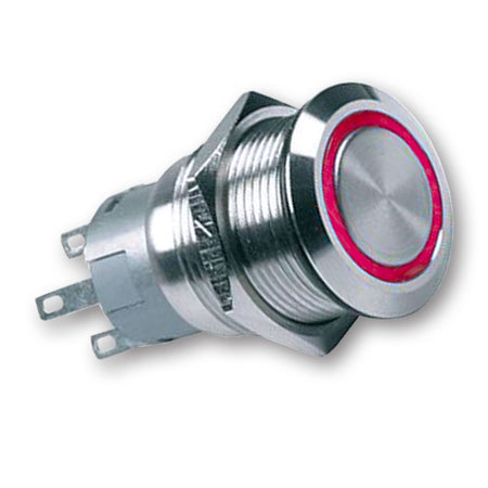 Mega LED - 19MM Push Button - IP67, 5A, Stainless Steel — Quality Boat Parts