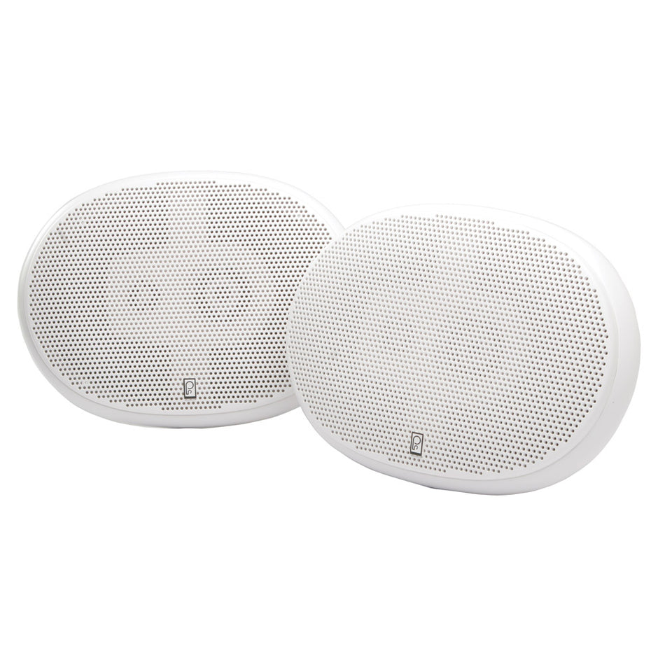 Poly-Planar - 6" x 9" Premium Oval Marine Speakers - (Pair) White — Quality Boat Parts