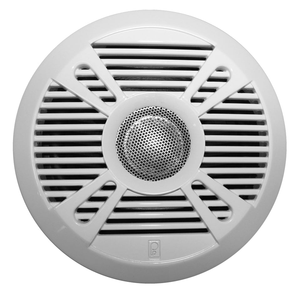 Poly-Planar - MA-7050 5" 160 Watt Speakers - White/Grey Grill Covers — Quality Boat Parts