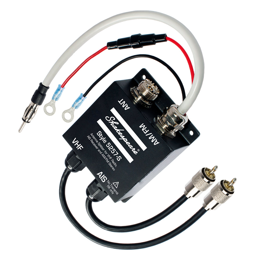 Shakespeare - 5257-S Antenna Splitter for VHF Radio, AIS Receiver & AM/FM Stereo — Quality Boat Parts