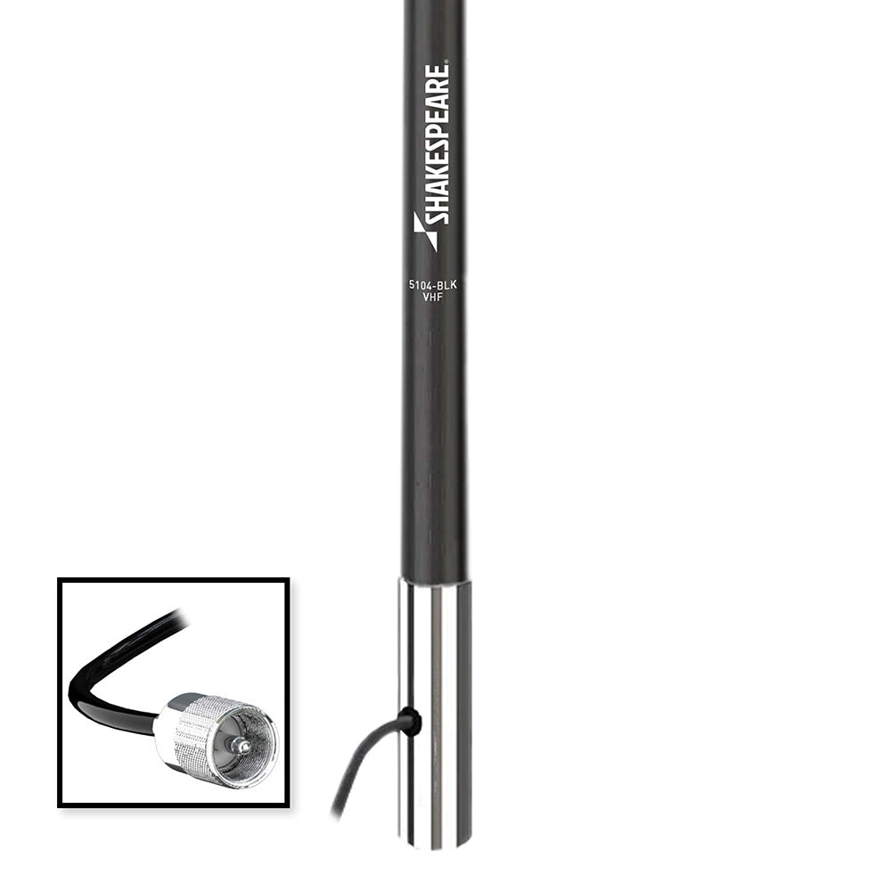 Shakespeare - VHF 5104 Black Antenna Classic with 15' RG-58 Cable — Quality Boat Parts