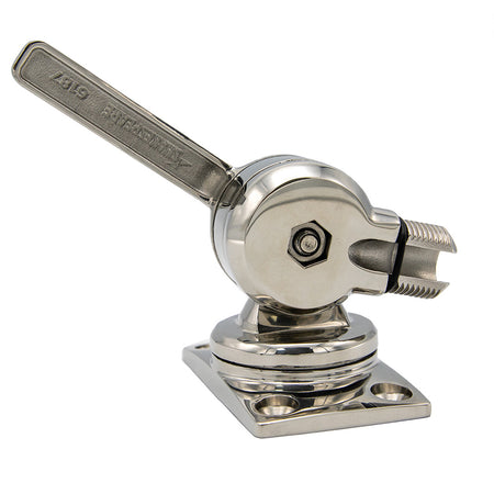 Shakespeare - 6187 Sleek & Compact Stainless Steel Rotatable 4-Way Ratchet Mount — Quality Boat Parts