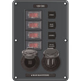Blue Sea Systems - Circuit Breaker Switch Panel - Gray, 12V, 15A — Quality Boat Parts