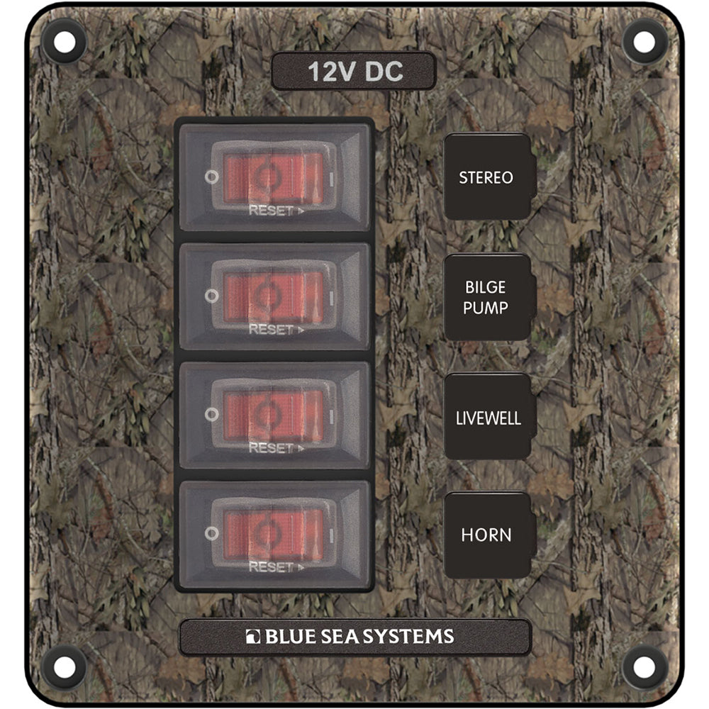 Blue Sea Systems - Circuit Breaker Switch Panel - Gray, 12V, 15A — Quality Boat Parts