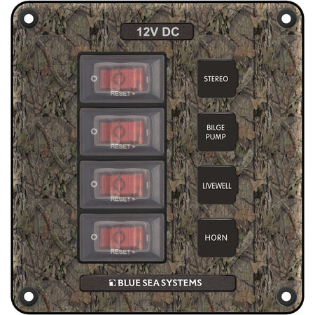 Blue Sea Systems - Circuit Breaker Switch Panel - Gray, 12V, 15A — Quality Boat Parts