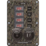 Blue Sea Systems - Circuit Breaker Switch Panel - Gray, 12V, 15A — Quality Boat Parts