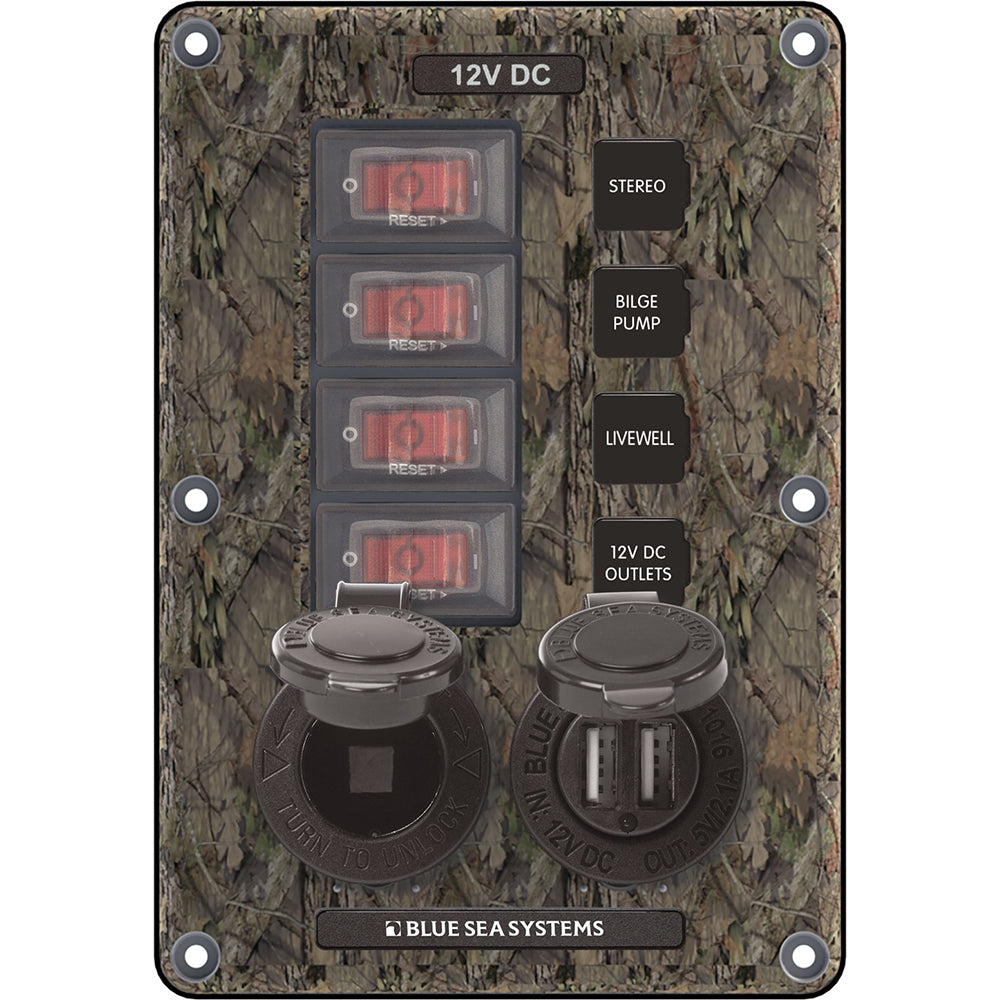 Blue Sea Systems - Circuit Breaker Switch Panel - Gray, 12V, 15A — Quality Boat Parts