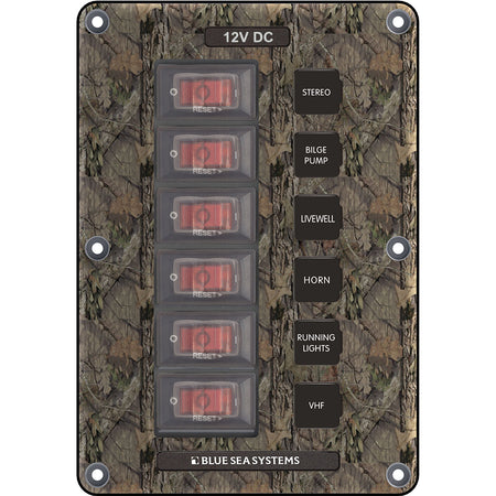 Blue Sea Systems - Circuit Breaker Switch Panel - Gray, 12V, 15A — Quality Boat Parts
