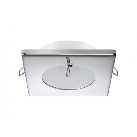 Quick - Bryan CS Downlight LED - 2W, IP40, Spring Mounted w/Switch - Square Stainless Bezel, Round Warm White Light — Quality Boat Parts