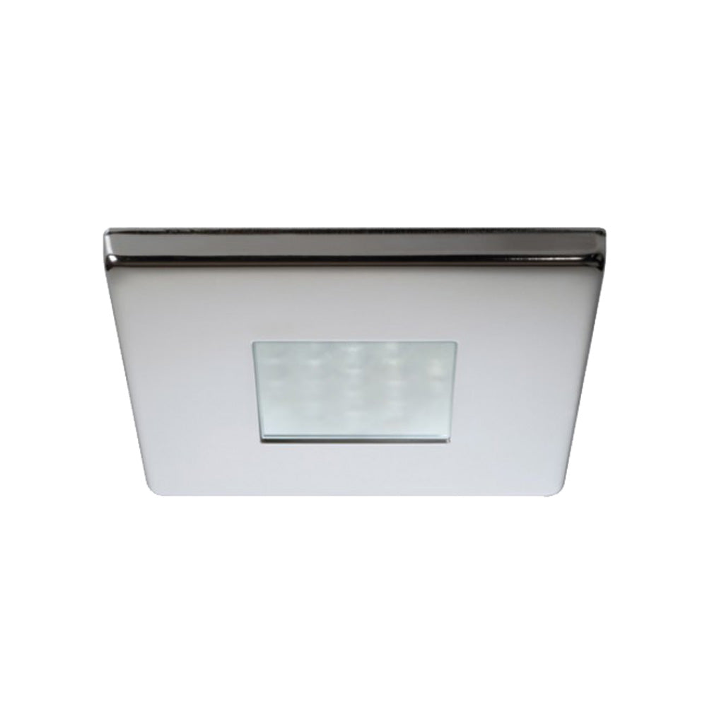 Quick - Edwin C Downlight LED - 2W, IP66, Screw Mounted - Square Stainless Bezel, Square Warm White Light — Quality Boat Parts