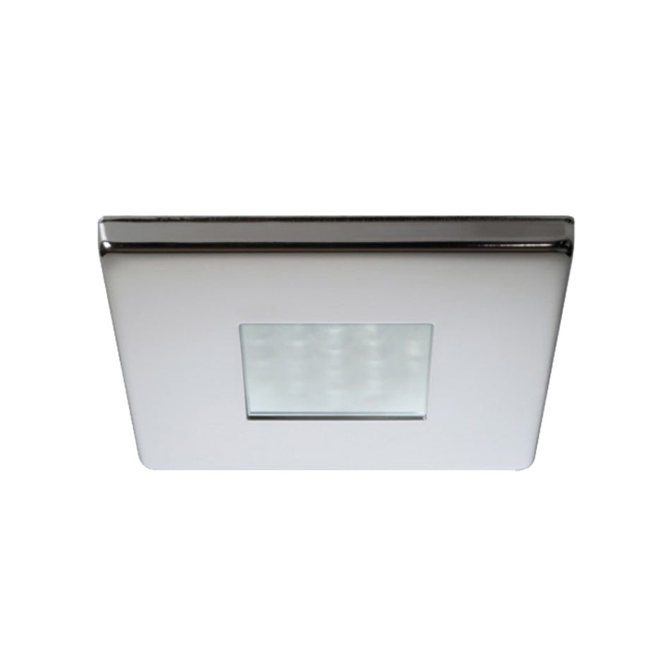 Quick - Edwin C Downlight LED - 2W, IP66, Screw Mounted - Square Stainless Bezel, Square Warm White Light — Quality Boat Parts
