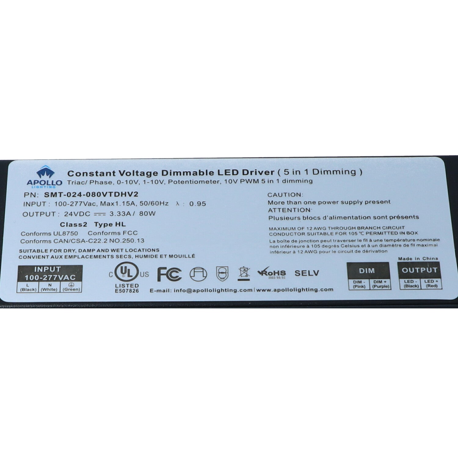 Apollo - J Box Dimmable Power Supply - 100W, 12V, 4A — Quality Boat Parts