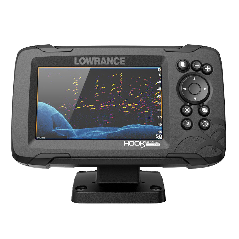 Lowrance - HOOK Reveal 5 Chartplotter/Fishfinder with SplitShot Transom Mount Transducer & US Inland Charts — Quality Boat Parts
