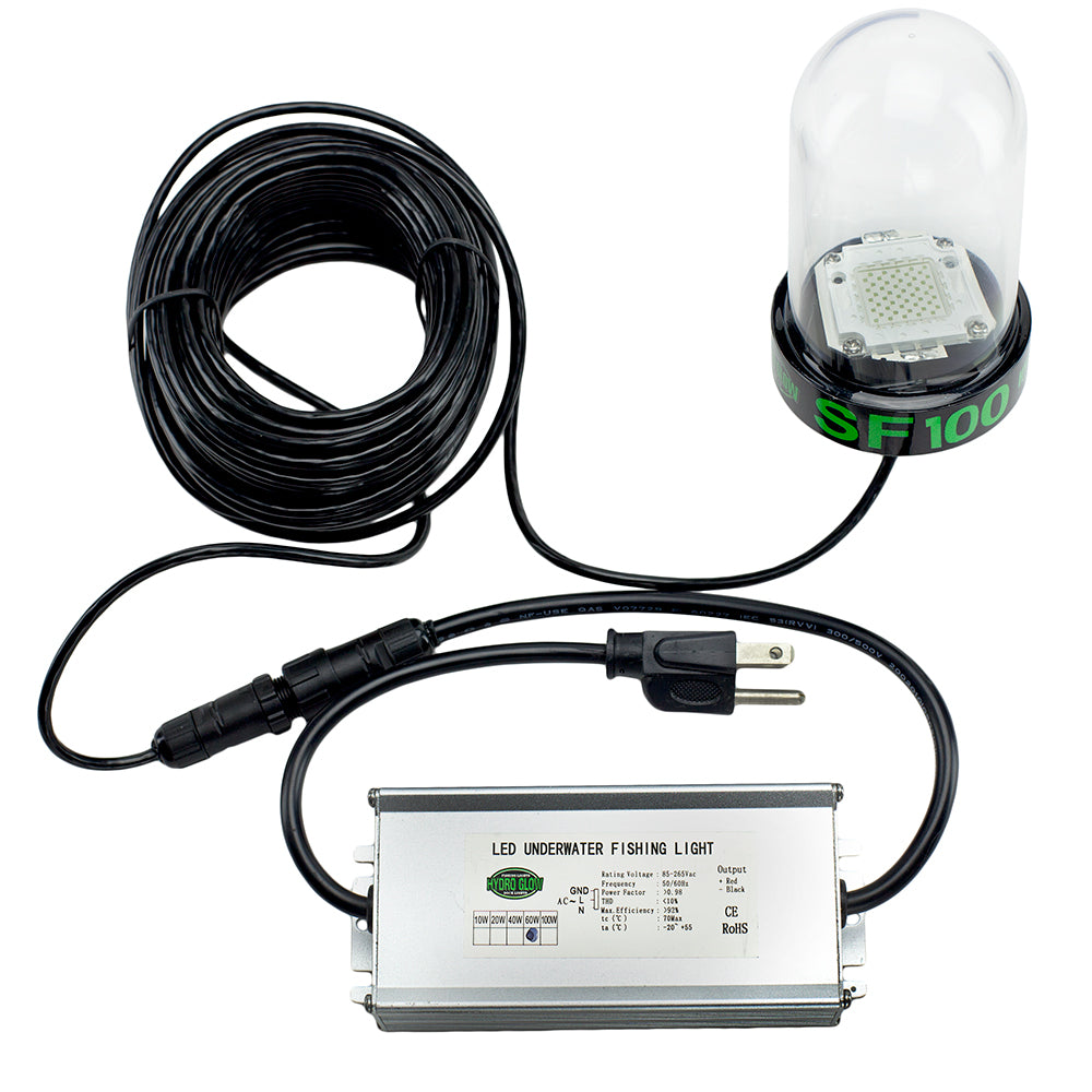 Hydro Glow - SF100G 100W/120VVAC Underwater Dock Light - Green Anchored To Bottom — Quality Boat Parts