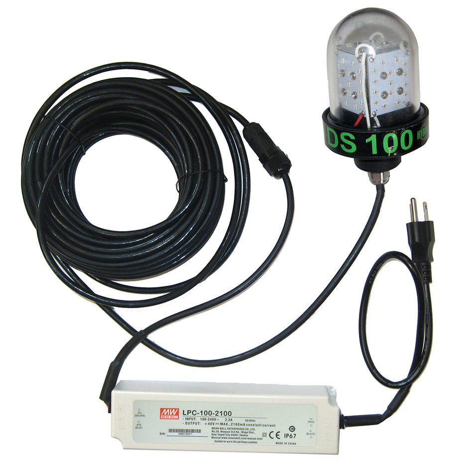 Hydro Glow - DS100 Underwater Dock Light - 100W/120VAC, Green Sinking Style — Quality Boat Parts