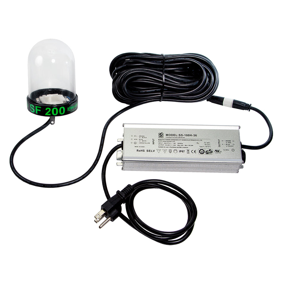 Hydro Glow - LED Underwater Dock Light - 200W, 50' Cord, Green — Quality Boat Parts