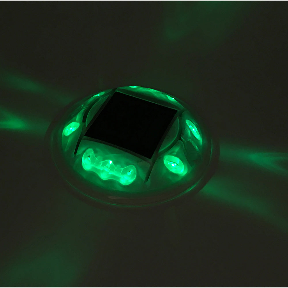Hydro Glow - C1G Round Solar Dock Deck & Pathway Light - Green, IP68 — Quality Boat Parts