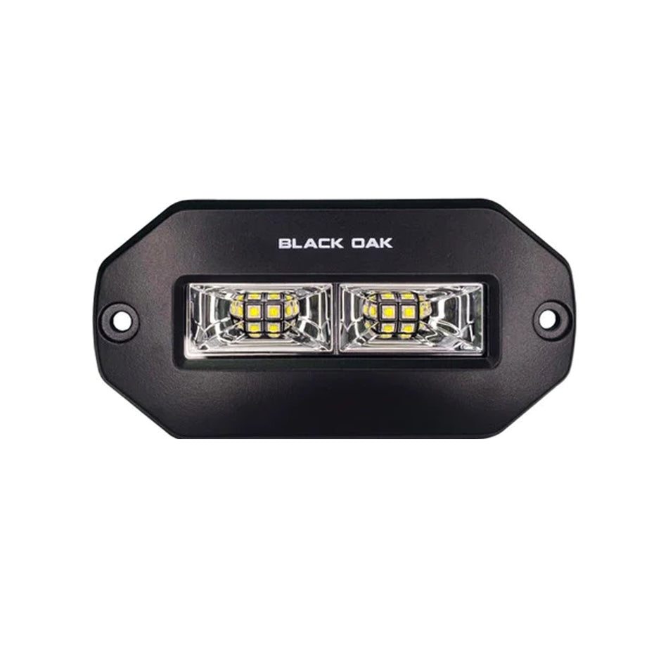 Black Oak - Pro Series Spreader Light - 4", Flush Mount, Black Housing — Quality Boat Parts