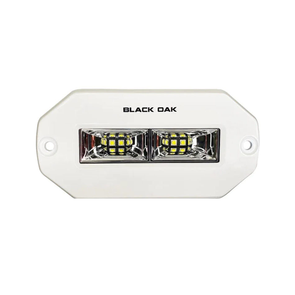 Black Oak - Pro Series Flush Mount Spreader Light - 4", 40W, White Housing — Quality Boat Parts