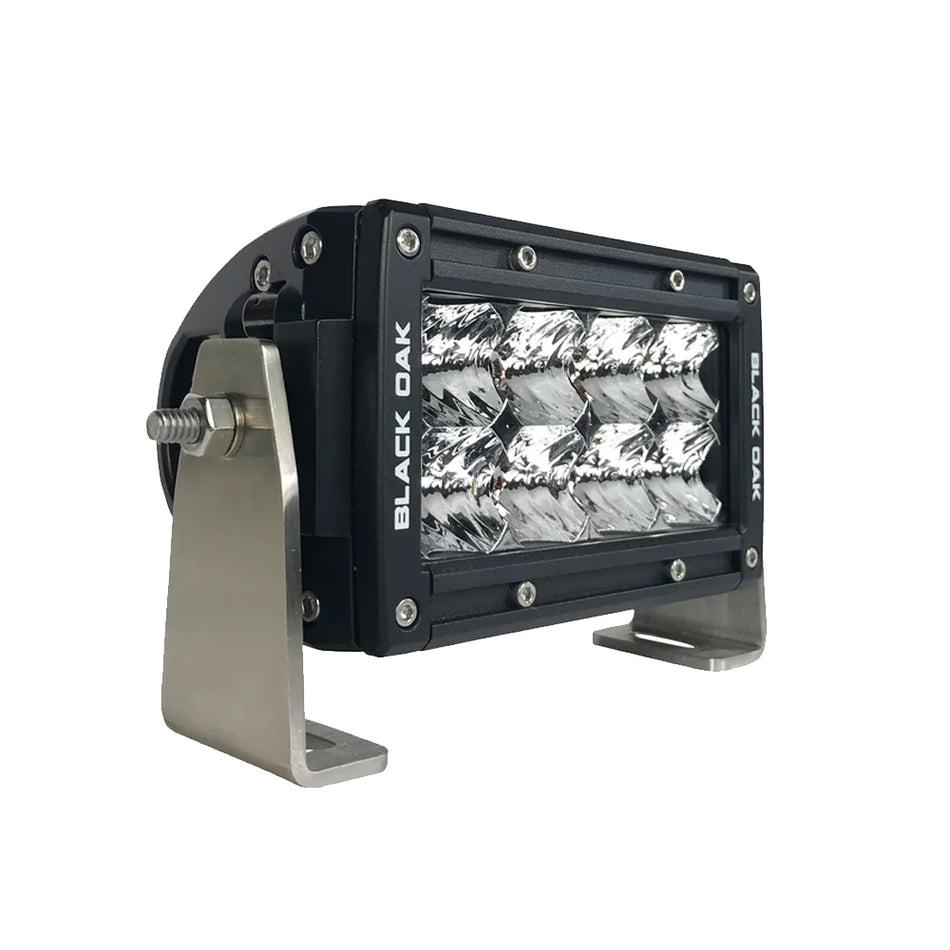 Black Oak - Pro Series Double Row Spot Light Bar - 4", 40W, IP69, Black — Quality Boat Parts