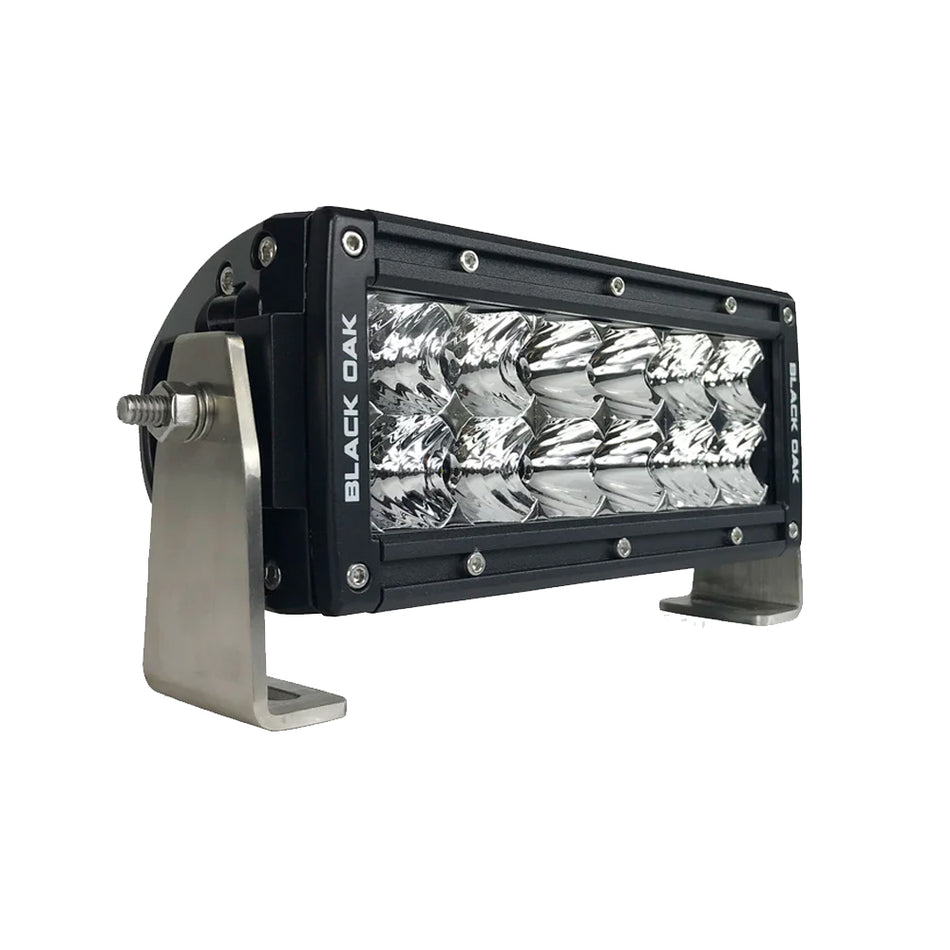 Black Oak - Pro Series Double Row Combo Light Bar - 6", 60W, Black — Quality Boat Parts