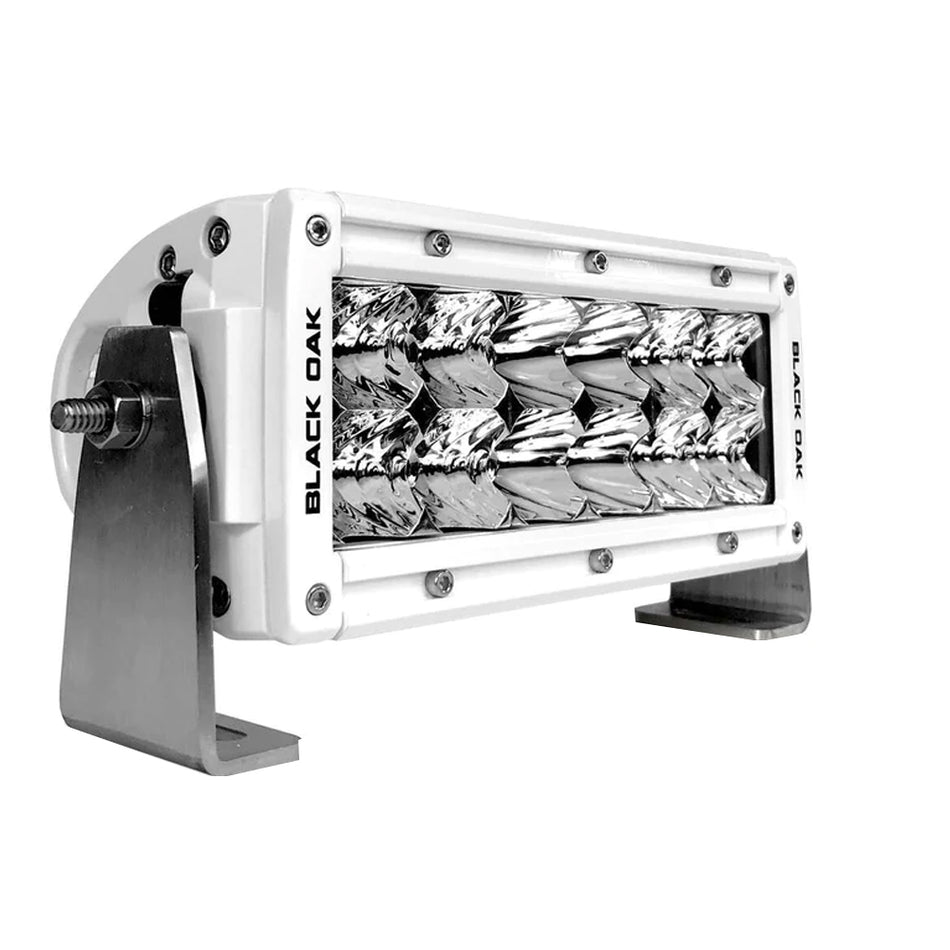 Black Oak - Pro Series Double Row Combo Light Bar - 6", 60W, White — Quality Boat Parts