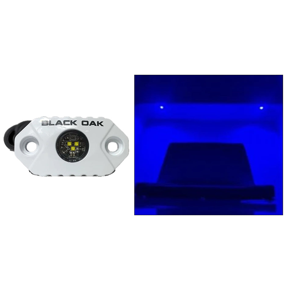 Black Oak - Rock Accent Light - Blue, White Housing — Quality Boat Parts