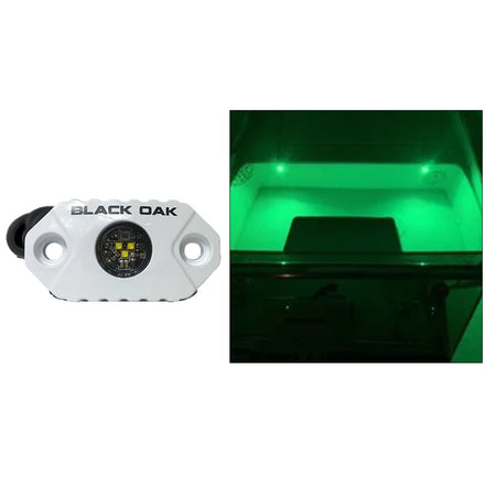 Black Oak - Rock Accent Light - Green, White Housing — Quality Boat Parts