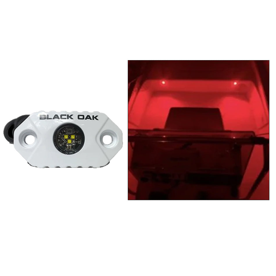 Black Oak - Rock Accent Light - Red, White Housing — Quality Boat Parts