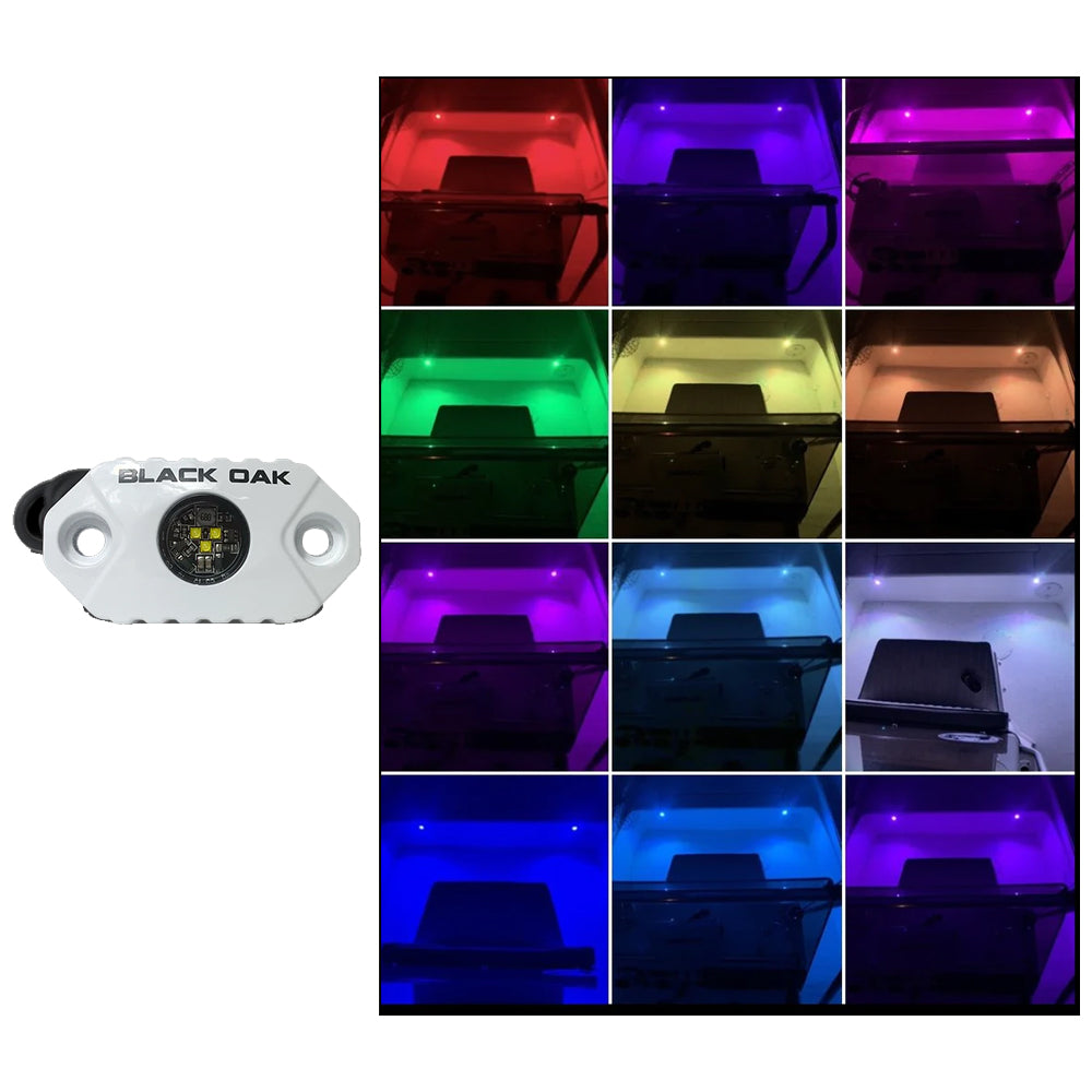 Black Oak - Rock Accent Light - RGB, White Housing — Quality Boat Parts