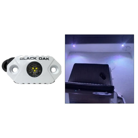 Black Oak - Rock Accent Light - White, White Housing — Quality Boat Parts