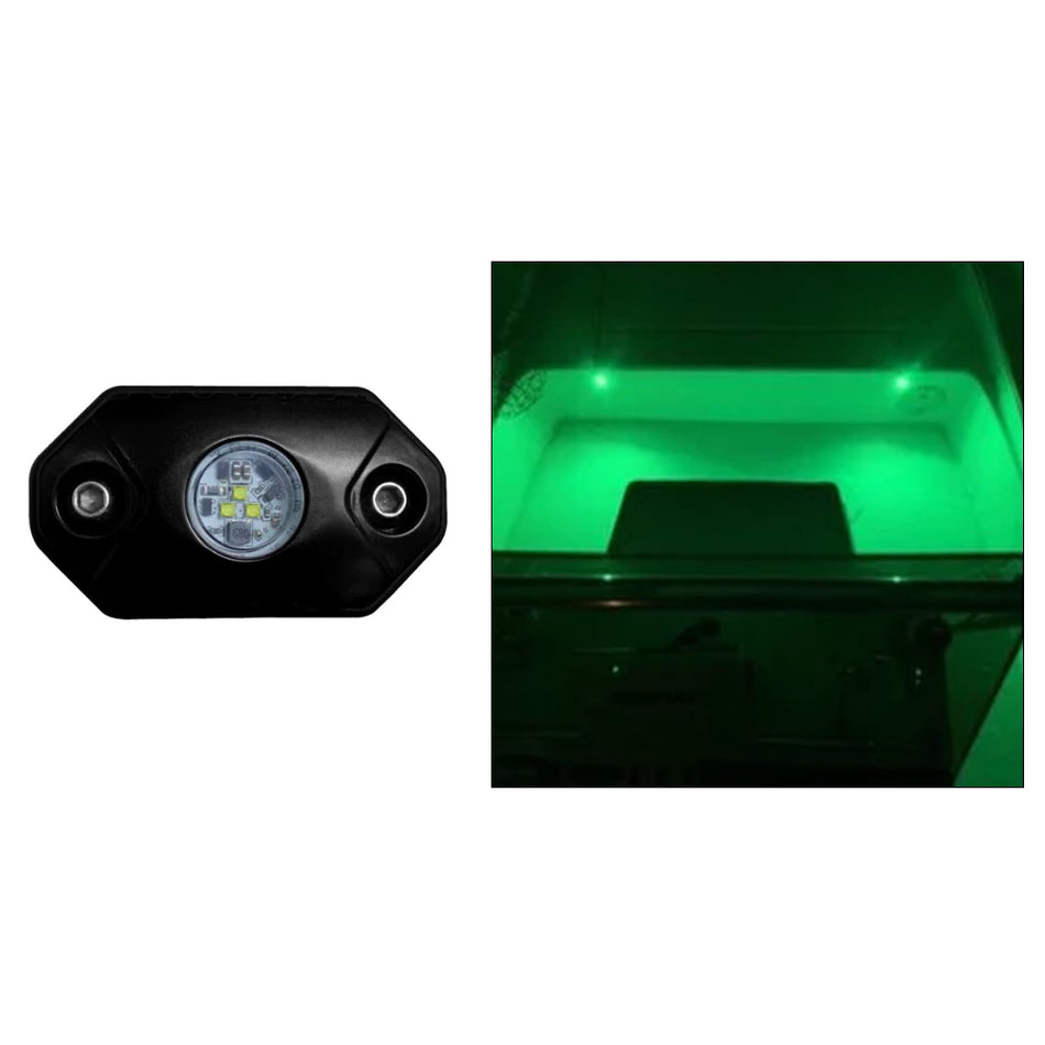 Black Oak - Rock Accent Light - Green, Black Housing — Quality Boat Parts