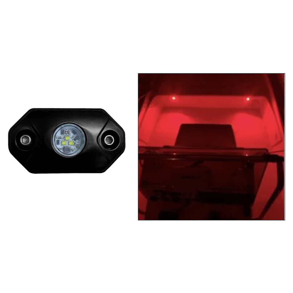 Black Oak - Rock Accent Light - Red, Black Housing — Quality Boat Parts