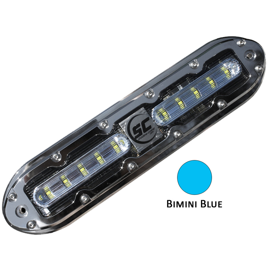 Shadow-Caster - SCM-10 LED Underwater Light - w/20' Cable, Stainless Steel Housing, Bimini Blue — Quality Boat Parts