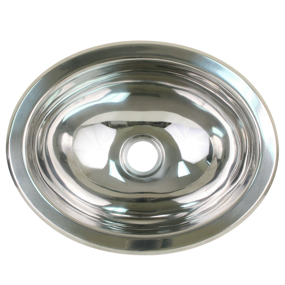 Scandvik - Oval Sink - Polished Stainless Steel, 13.25" x 10.5" — Quality Boat Parts