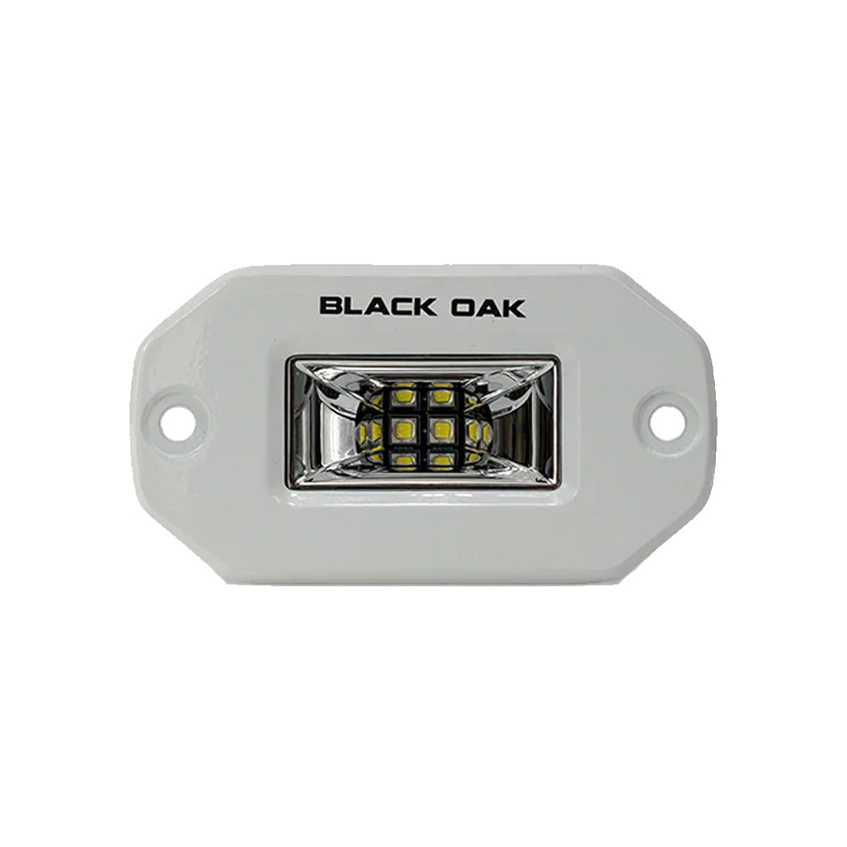 Black Oak - Pro Series Scene Light - 2", Flush Mount, White — Quality Boat Parts