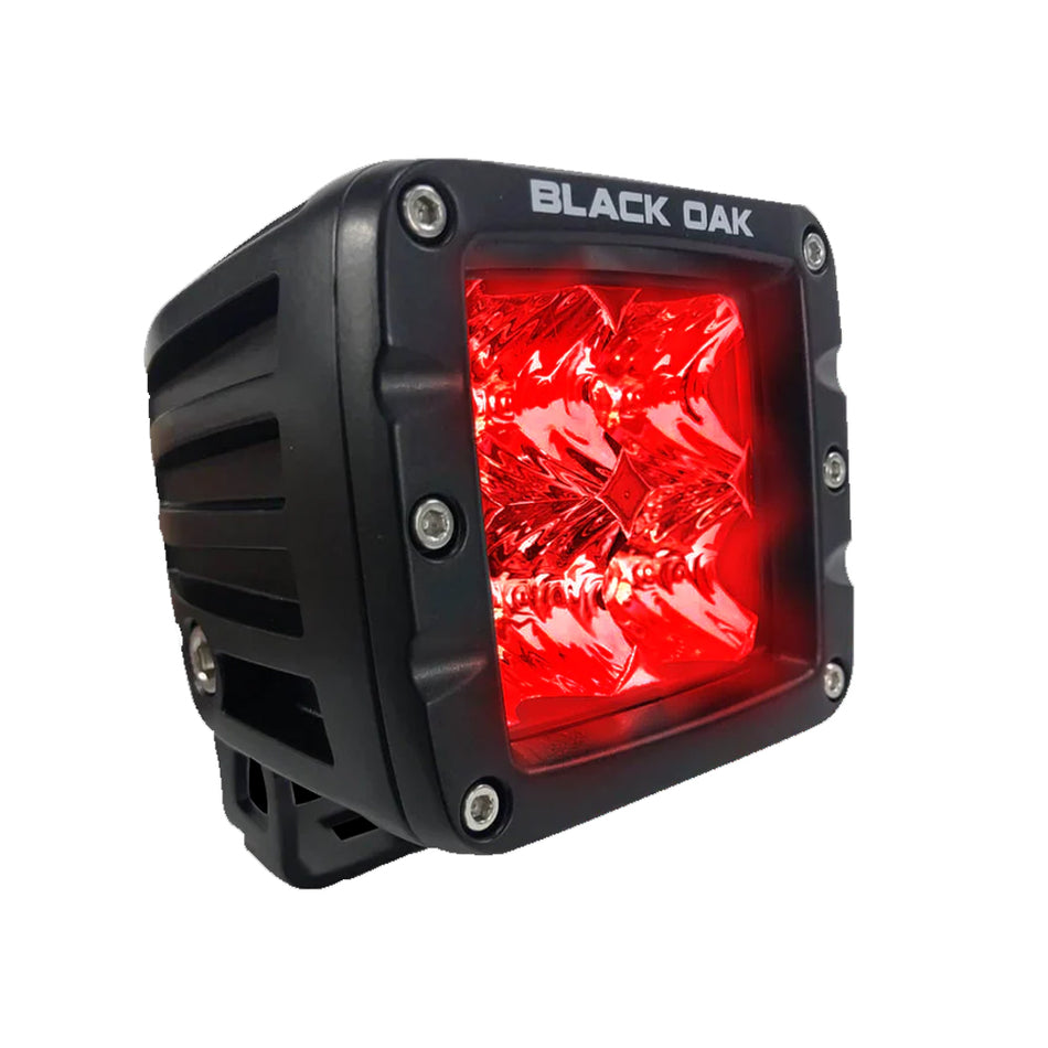 Black Oak - Red Predator Hunting Flood Pod - 2", 12W, Black — Quality Boat Parts