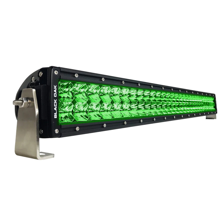 Black Oak - Curved Double Row Combo Green Hog Hunting Light Bar - 30", Black — Quality Boat Parts