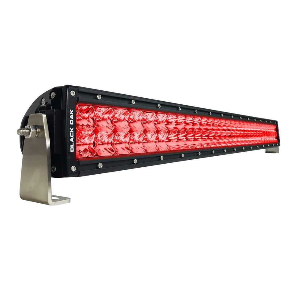 Black Oak - Curved Double Row Combo Red Predator Hunting Light Bar - 30", Black — Quality Boat Parts