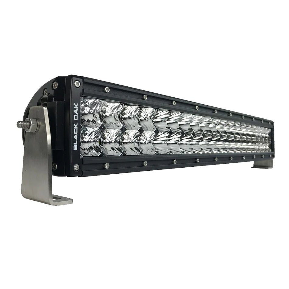 Black Oak - Pro Series Curved Double Row Combo Light Bar - 20", 200W, 8.4A, Black — Quality Boat Parts