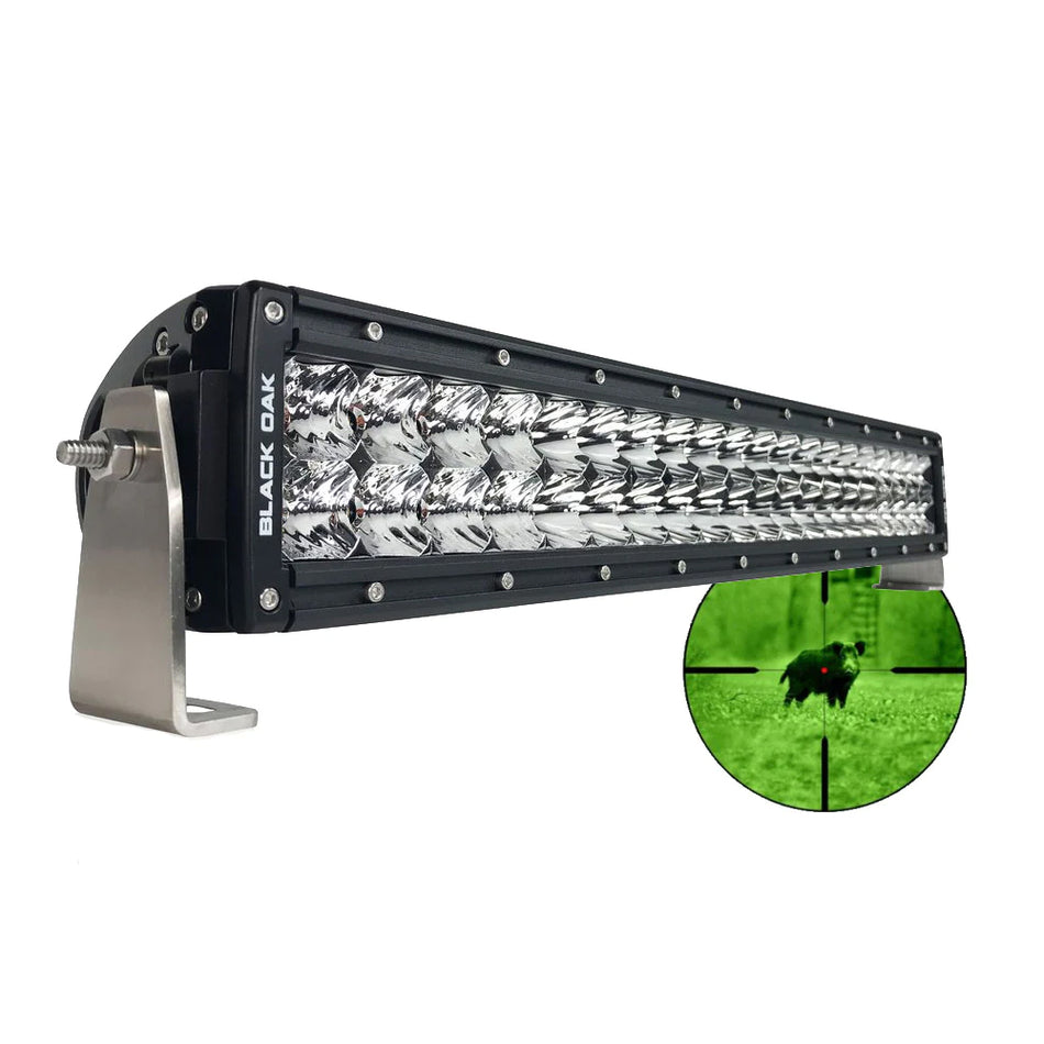 Black Oak - Pro Series Double Row Combo Infrared Light Bar - 20", 850nm, 200W, Black — Quality Boat Parts