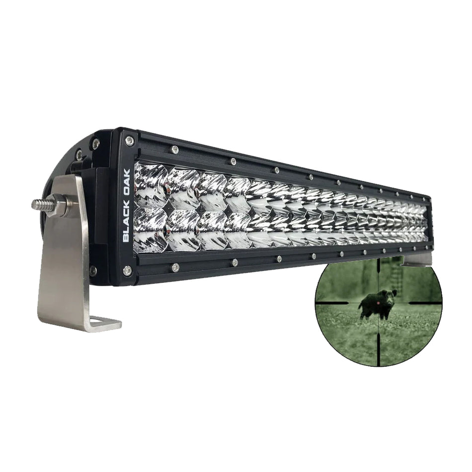 Black Oak - Pro Series Double Row Combo Infrared Light Bar - 20", 940nm, 200W, Black — Quality Boat Parts