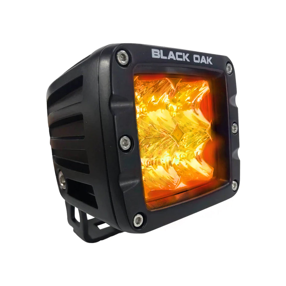 Black Oak - Pro Series Flood Pod - 2", Amber, Black — Quality Boat Parts