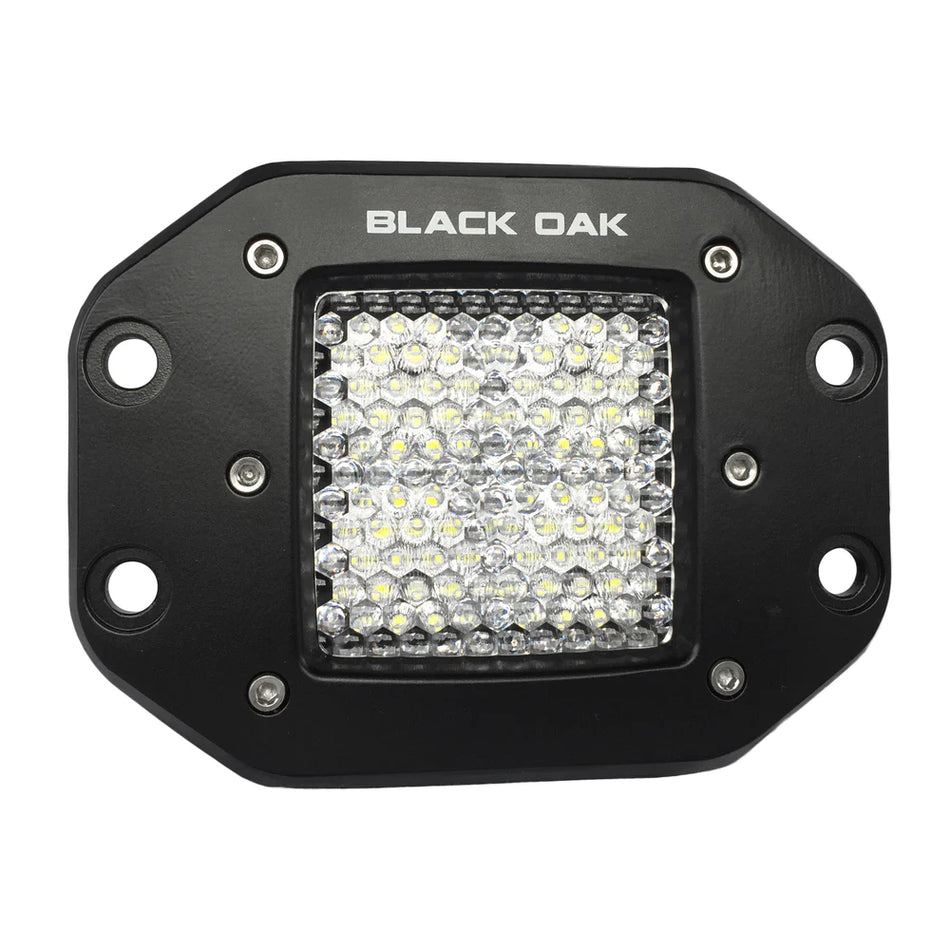 Black Oak - Pro Series Flood Light - 2", Black, Flush Mount — Quality Boat Parts