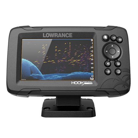 Lowrance - HOOK Reveal 5 Combo with SplitShot Transom Mount & C-MAP Contour + Card — Quality Boat Parts