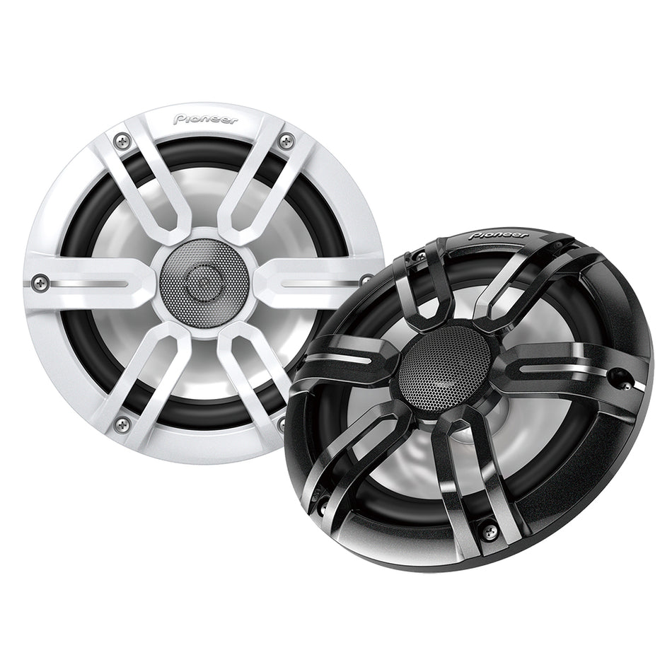 Pioneer - 7.7" ME-Series Speakers - Black & White Sport Grille Covers, 250W — Quality Boat Parts