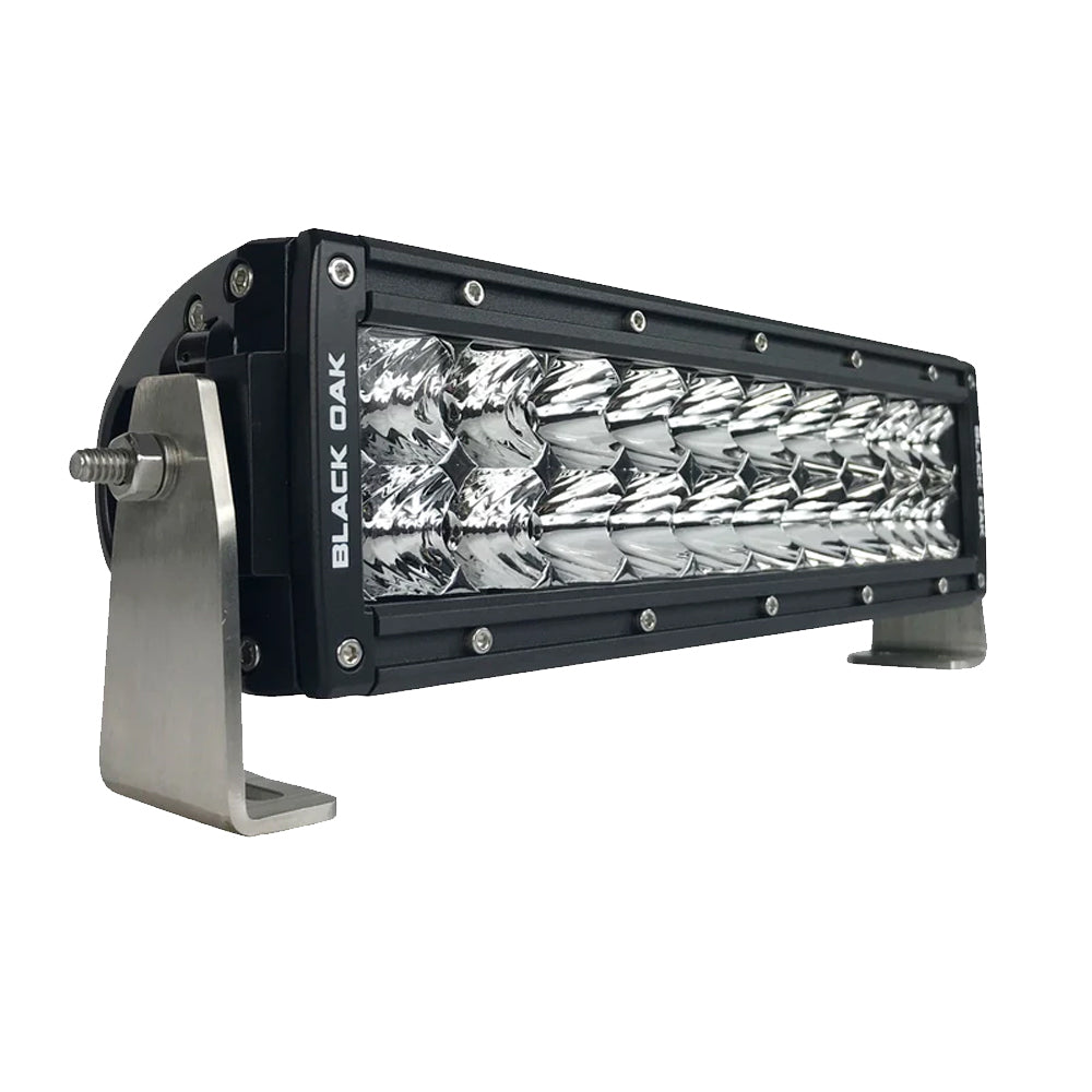 Black Oak - Pro Series Curved Double Row Combo Light Bar - 10", 100W, Black — Quality Boat Parts